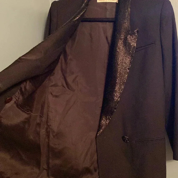 Eleanor P Brenner vintage black blazer - women’s L - wool/silk - beaded - Picture 5 of 8